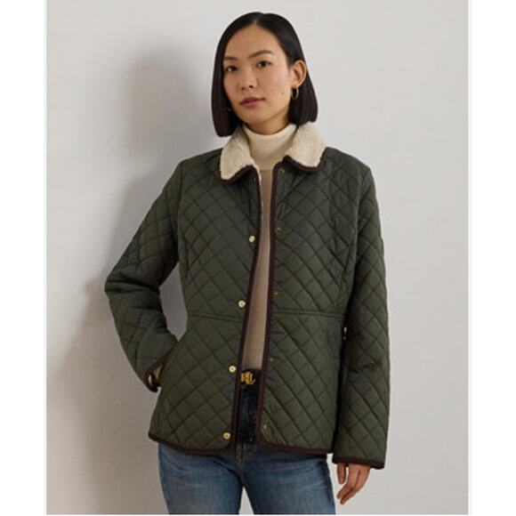 Lauren Ralph Lauren Jackets & Blazers - NWT Lauren Ralph Lauren Women's Faux Sherpa-Collar Quilted Jacket size M
